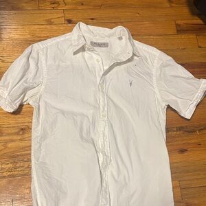 All Saints Crisp White Casual Button Down Shirt